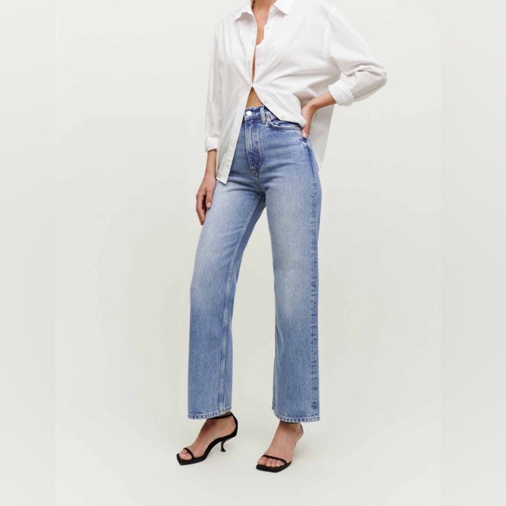Reformation Light Blue Straight Leg Jeans